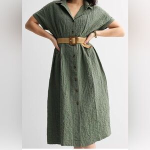 NWT 4x Dolman sleeve Sonoma goods Dress w/ belt crinkle safari outback